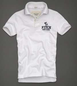 Abercrombie & Fitch White Muscle Fit Northside Trail Polo t shirt for 