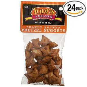 Todds Incorporated Peanuts Butter Pretzel Nuggets, 3 Ounce Bags (Pack 