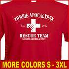 2012 Rescue Team ZOMBIE APOCALYPSE cool party funny Horror white print 