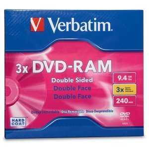  Verbatim 3x Dvd Ram Double Sided Media 3x Maximum Write 