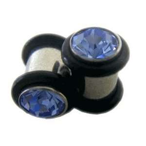   Gauge Gem Light Blue Stone (4 Gauge) Bullet Ear Plugs Fashion Ear Plug