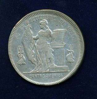 HONDURAS REPUBLIC 1894/2 1 PESO SILVER COIN, XF/AU  