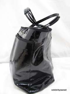 Anya Hindmarch Black Patent Leather Large Nevis Pocket Tote  