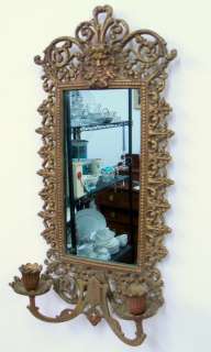 Bradley & Hubbard Art Nouveau Wall Mirror & Sconce  
