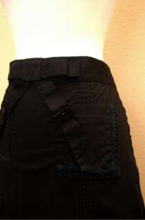 ODILLE ANTHROPOLOGIE Skirt Black Knee Length Straight Pockets 