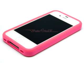 BRAND NEW PINK BUMPER CASE TRIM SIDE PROTECTOR FOR APPLE IPHONE 4 4S 