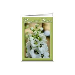 45th Birthday Card White Delphinium Card