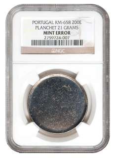 COMPLETE NGC GRADED PORTUGAL ESCUDO BLANK PLANCHET SET  