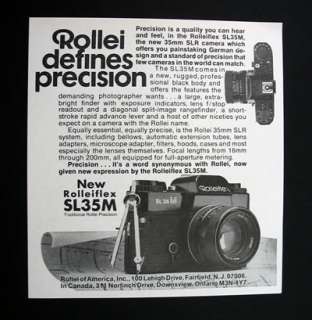 Rollei Rolleiflex SL35M 35mm SLR Camera 1976 print Ad  
