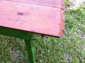 Vintage Primitive Wood Coffee Rustic Farm Table Bench  