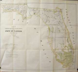 Florida 1849 1853 Map Key Biscayne Cedar Keys Bahia Honda Key West 