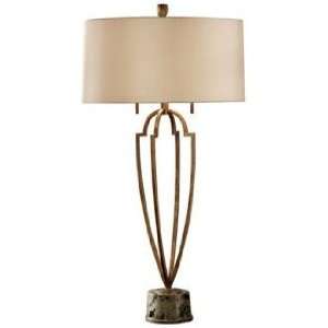  Ansari Collection Gold and Brown Table Lamp: Home 
