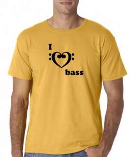 Mens I Love Heart Bass Guitar Music T Shirt Tee Fender  