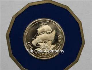 1975 BARBADOS GOLD PROOF $100 ONE HUNDRED DOLLAR COIN  