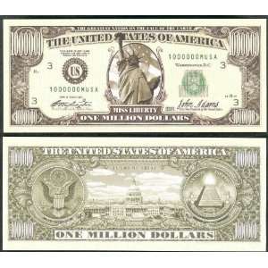  Traditional $Million Dollar$ Novelty Bill Collectible w/ Bill 
