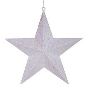   Winter White Glitter 5 Pointed Star Christmas Ornament: Home & Kitchen