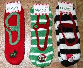Mary Jane Christmas Slipper Socks Gripper Dots Assorted Sizes & Colors 