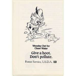   Clean Water Give a Hoot Dont Pollute Print Ad (53219): Home & Kitchen