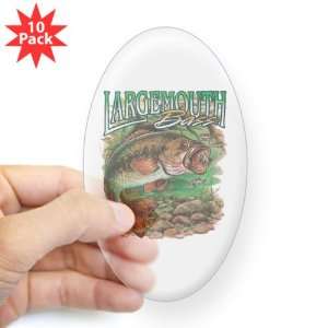    Sticker Clear (Oval) (10 Pack) Largemouth Bass 