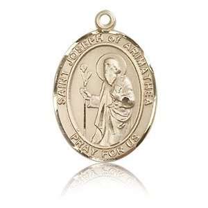   14kt Yellow Gold 3/4in St Joseph of Arimathea Medal Jewelry