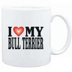  Mug White  I LOVE Bull Terrier  Dogs
