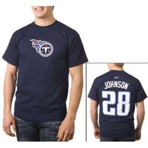   Johnson Reebok Name and Number Tennessee Titans T Shirt: Sports