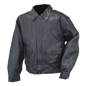  Mossi Leather Bomber Jacket, Black, XL: Automotive