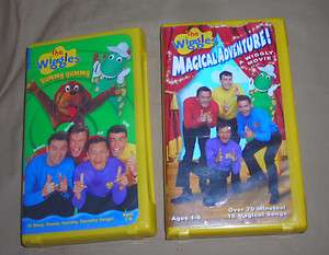   WIGGLES VHS MAGICAL ADVENTURE MOVIE + THE WIGGLES YUMMY YUMMY VHS