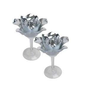  Danya B. HJ23009 S 2 S 2 Glass Rose on Stem Candleholders 