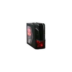  XION XON CBX01 RD Black with Red LED Light Computer Case 