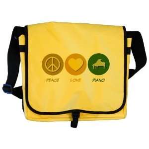  Peace Love Piano Funny Messenger Bag by CafePress 