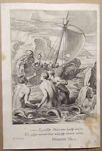 ca 1635 engraving Cornelis Bloemaert Les Syrenes The Sirens Greek 