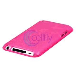 HOT PINK BUTTERFLY CASE COVER FOR APPLE IPOD TOUCH ITOUCH 4 4G 4th GEN 