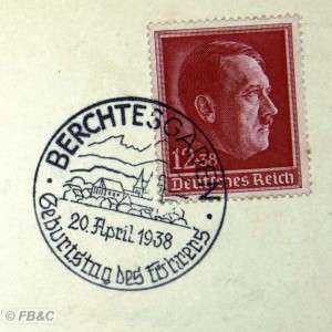 1938 German Stamp Cover   Berchtesgaden   Postmark   Fuhrers Birthday 
