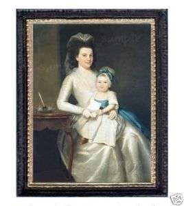 1700s Mother & Child Miniature Dollhouse Picture  