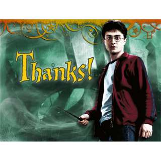 Harry Potter Birthday Party 8 Thank Yous and Envelopes  