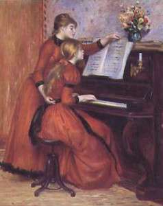 Artist PIERRE AUGUSTE Renoir Young girl at Piano JeunesFilles 1889 Art 