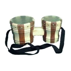  Wooden Bongos   tacked head/streaked: Musical Instruments
