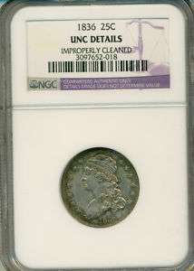 1836 US BUST QUARTER GRADED UNC NGC  