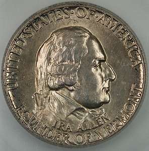 1927 Vermont Half Dollar Commemorative, ICG MS 64  