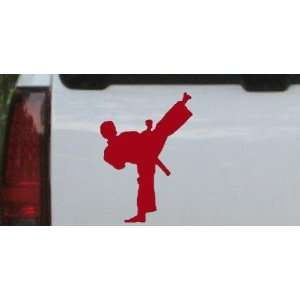 Karate Ninja Sports Car Window Wall Laptop Decal Sticker    Red 14in X 
