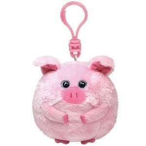  TY Beanie Ballz   BEANS the Pig (Plastic Key Clip   3 inch 