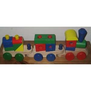  Colorful Wooden Block Train Set 