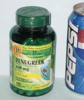 Fenugreek Herbal Supplement, 610mg, 100 capsules 074312160202  
