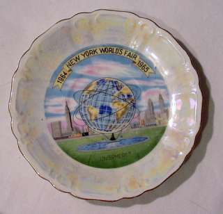 1964 65 NEW YORK Worlds FAIR ~ Souvenir PLATE ~ UNISPHERE 