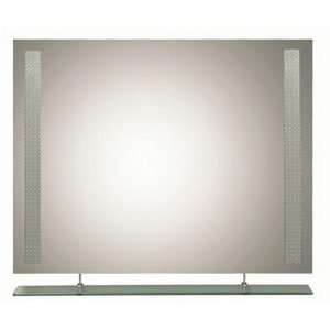  Contemporary Metal Accent Futuristic Frameless Wall Mirror 