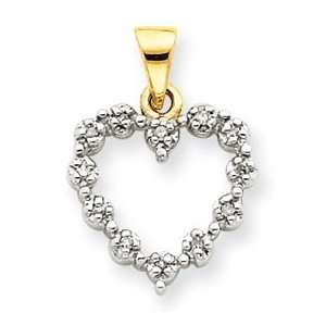   14k Diamond Heart Pendant   Measures 12.8x17.9mm   JewelryWeb Jewelry