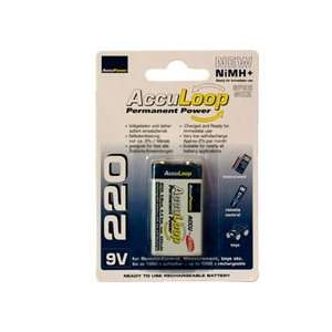  9 Volt 220 mAh Acculoop Low Discharge NiMH Rechargeable 
