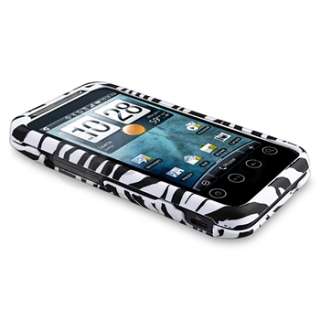 Zebra Rubber Hard Case Snap on Cover for Sprint HTC EVO Shift 4G 