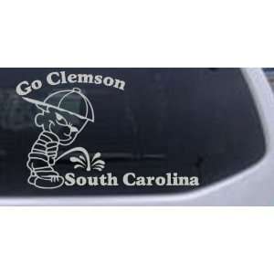 Silver 3in X 4.7in    Go Clemson Pee On South Carolina Car Window Wall 